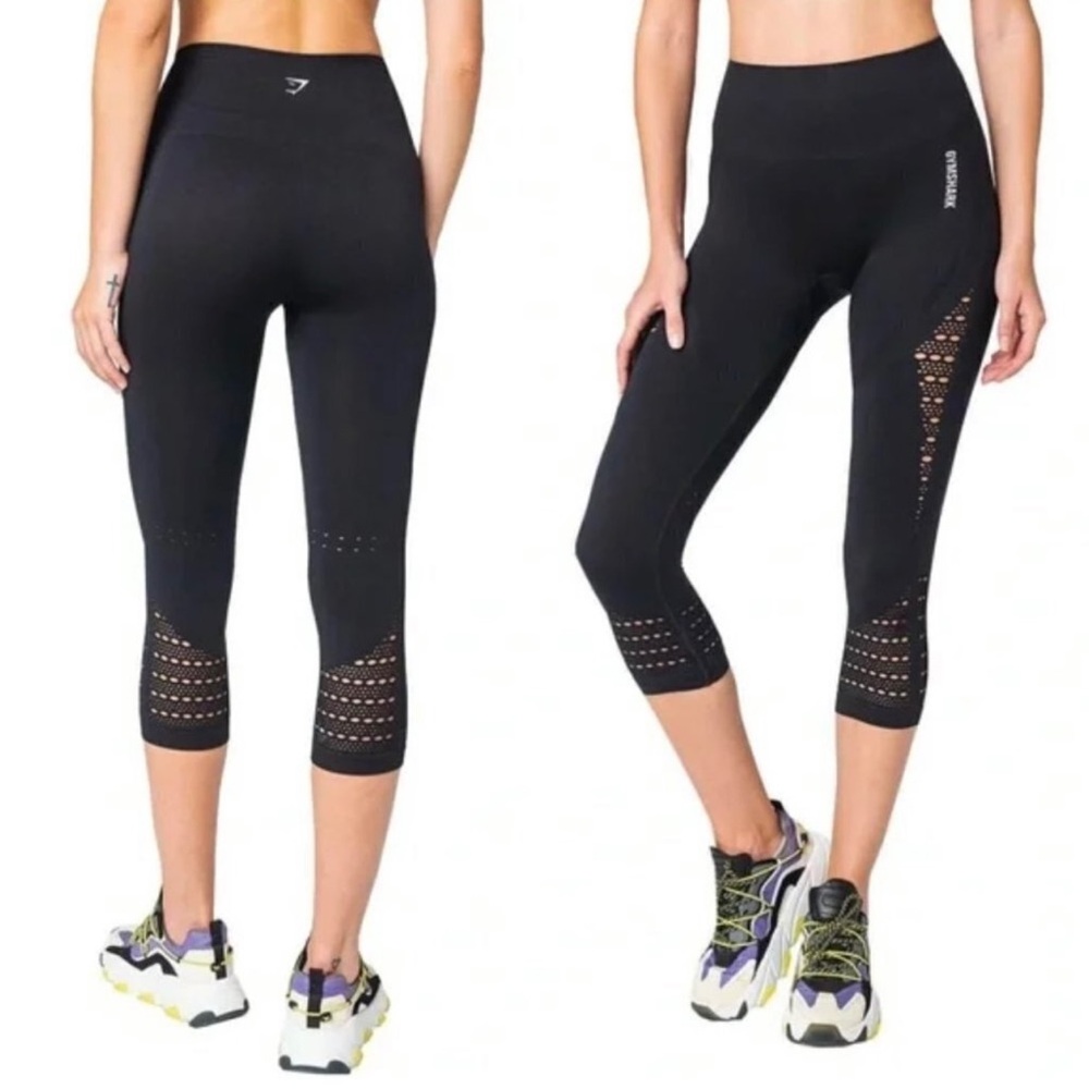 Gymshark Energy+ Cropped Seamless Leggings - Sz S, Black